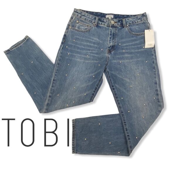 Tobi Roswell Studded Denim Boyfriend Jean NWT - Picture 12 of 12